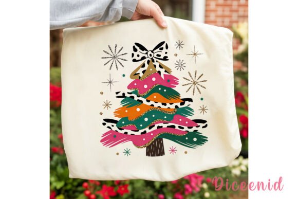 Abstract Glitter Christmas Tree PNG Illustrations