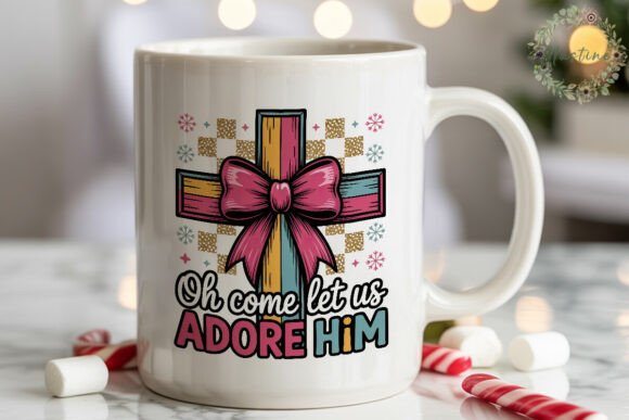 Adore Him Christmas Cross PNG Clipart