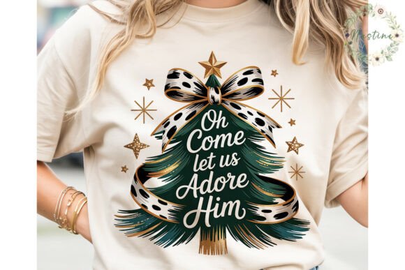 Adore Him Christmas Tree Sublimation PNG Review
