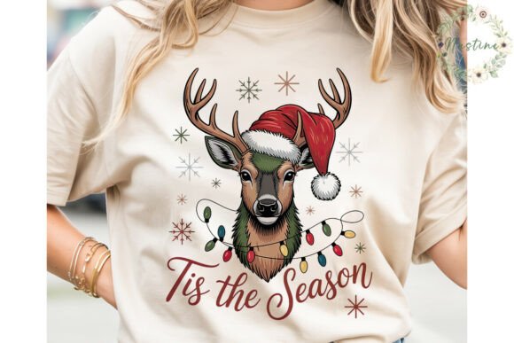 Camo Deer Christmas Sublimation Design Illustrations