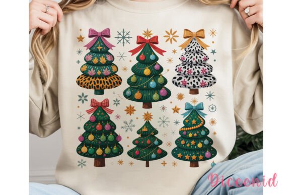Chic Christmas Tree Illustrations for Crafters