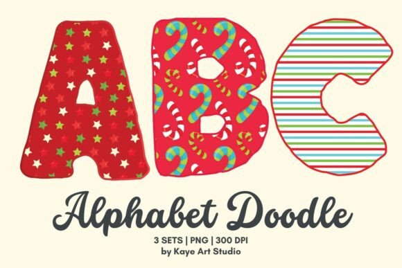 Christmas Alphabet Clipart PNG: Illustrations for Blogs
