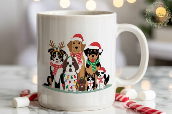Christmas Dogs Woof You PNG Clipart & Illustrations