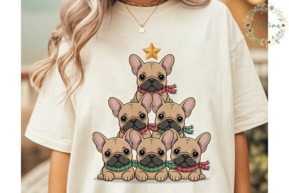 Christmas French Bulldog Stack PNG & Illustrations