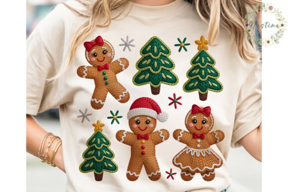 Christmas Gingerbread Trees PNG Clipart & Illustrations
