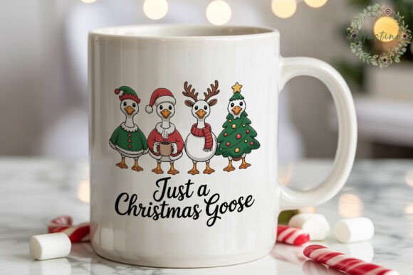 Christmas Goose Lineup PNG Clipart & Illustrations