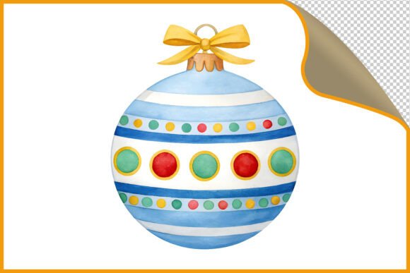 Christmas Ornament with Yellow Bow PNG Review