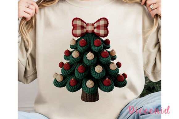 Chunky Knit Christmas Tree PNG Clipart & Illustrations