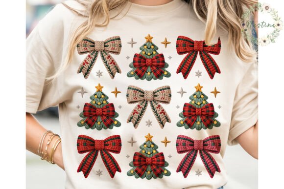 Cozy Christmas Bows Trees PNG Clipart for Illustrations
