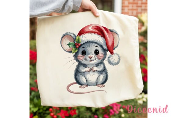 Cute Christmas Mouse Sublimation Design & Illustrations