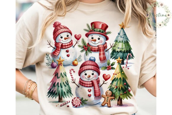 Cute Snowman Christmas PNG Clipart: Editorial Illustrations
