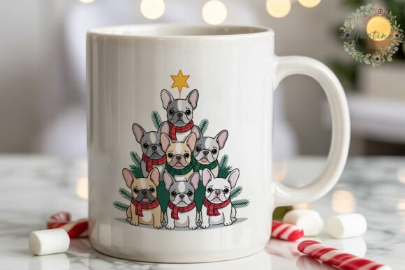 French Bulldog Christmas Tree PNG Review