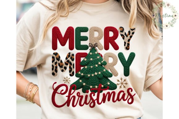 Merry Christmas Knit Leopard PNG: Festive Illustrations