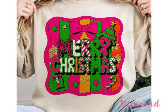 Merry Christmas Neon Glitter PNG Clipart Review