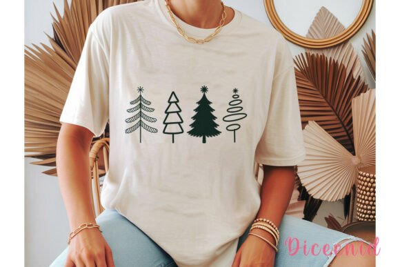 Minimalist Christmas Trees PNG Clipart & Illustrations