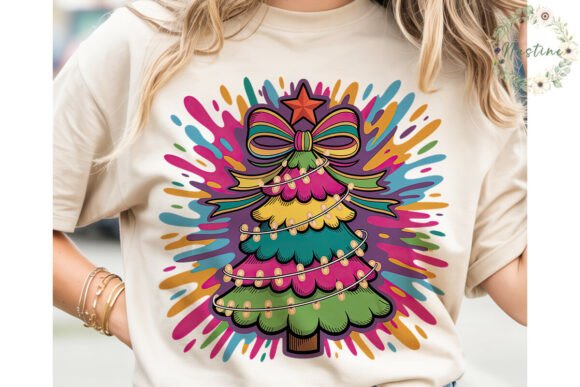 Neon Splatter Christmas Tree PNG Clipart Review