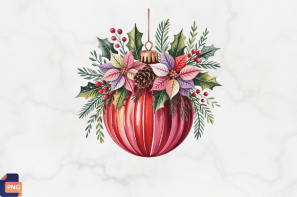 Red Christmas Ornament Clipart PNG & Illustrations