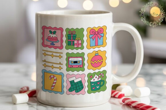 Retro Christmas Collage PNG Clipart & Illustrations