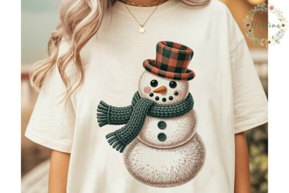 Textured Snowman Christmas PNG Clipart & Illustrations