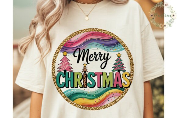 Trendy Glitter Christmas Trees PNG & Illustrations