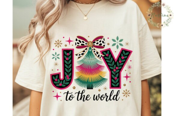 Vibrant Christmas JOY Sublimation Design & Illustrations
