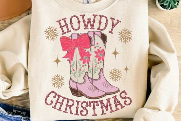 Western Howdy Christmas Cowgirl Png Illustrations