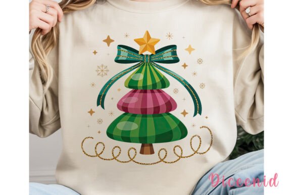 Whimsical Striped Christmas Tree PNG: Illustrations